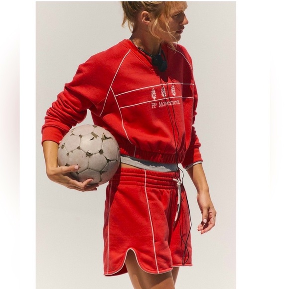 NWT Free People x FP Movement Seeing Double Shorts Set in Red Berry - Picture 6 of 16